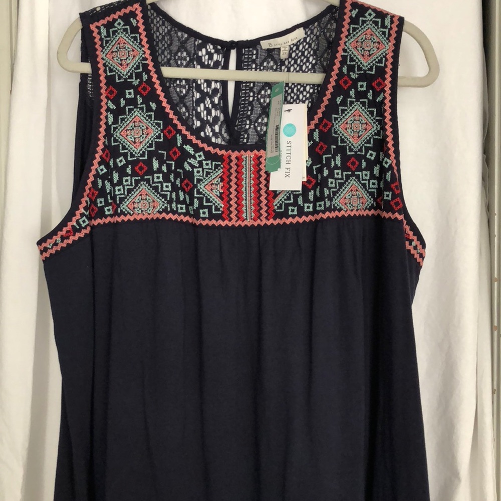 Stitch Fix Skies Are Blue 2x Lace embroidered top